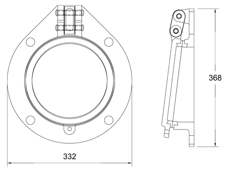 Althon 200mm Ductile Iron Flap Valve line drawing