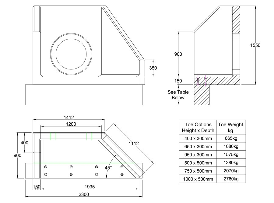 AH9C B Headwall line drawing