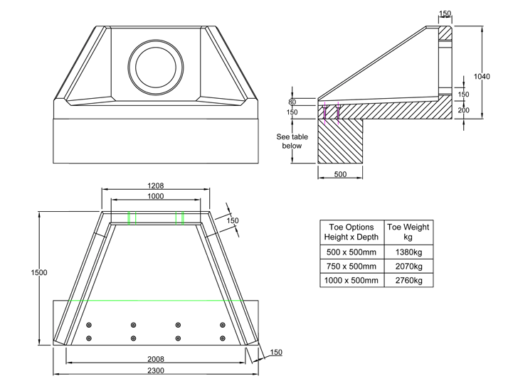 AWSFA10X Inlet Headwall line drawing