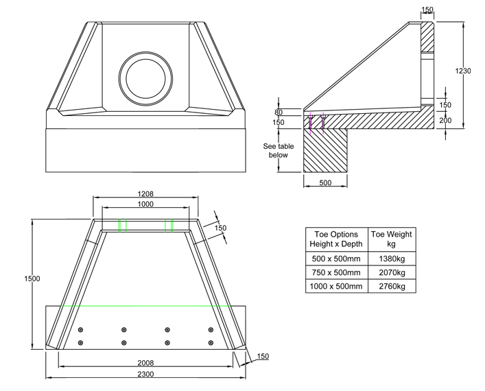 AWSFA10Y Inlet Headwall line drawing