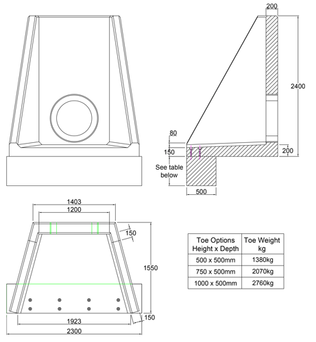 AWSFA12Z Inlet Headwall line drawing