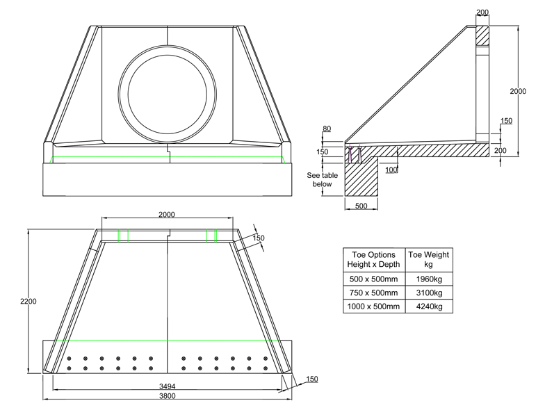 AWSFA20Y Inlet Headwall line drawing