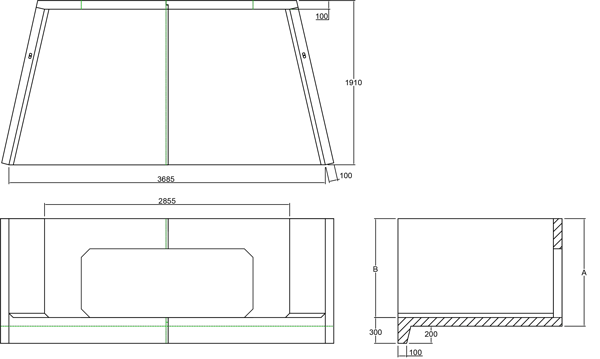 CH28C D Culvert Headwall line drawing