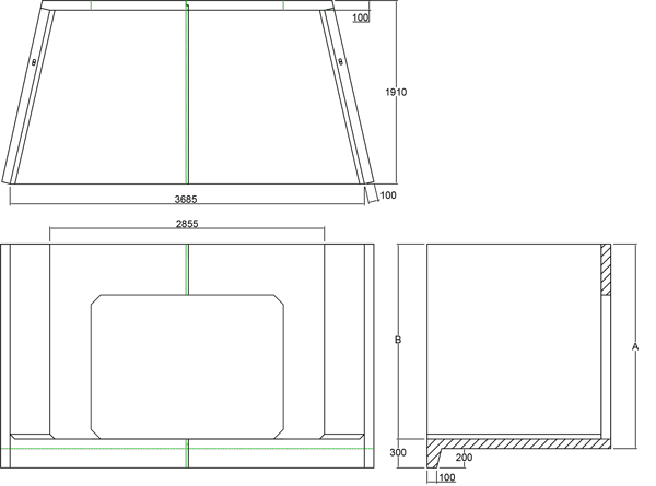 CH28C F Culvert Headwall line drawing