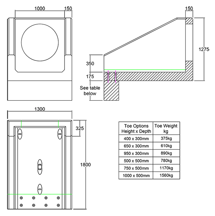 R10C B Headwall line drawing