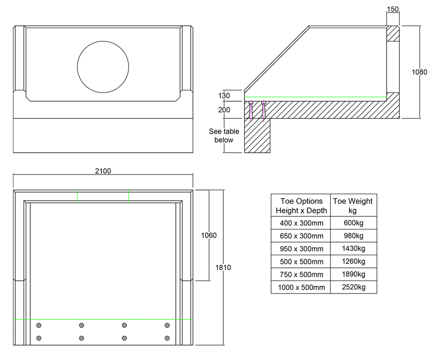 R18A 01 1810 Rectangular Headwall line drawing