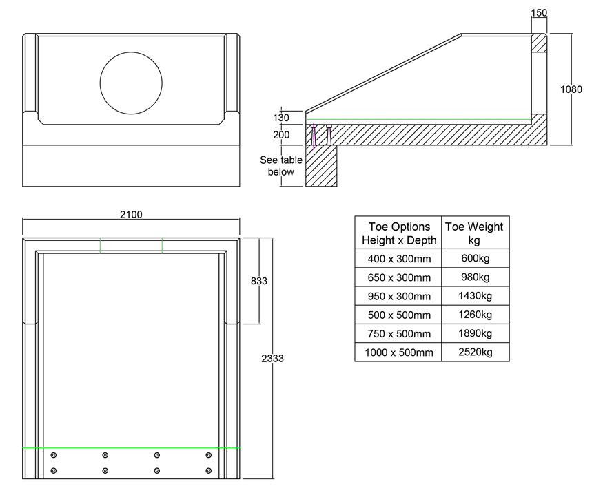 R18A 05 2330 Rectangular Headwall line drawing