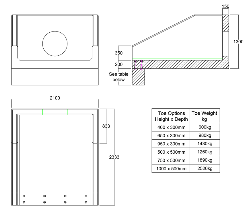 R18B 05 2330 Rectangular Headwall line drawing