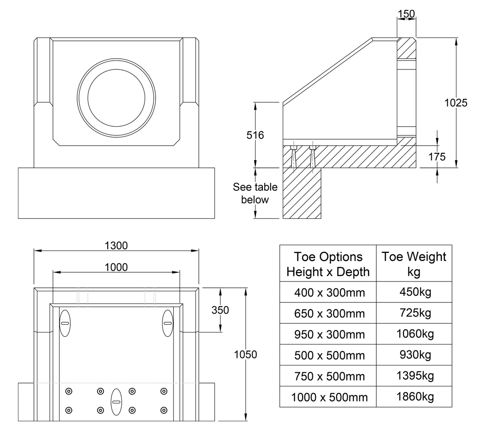 R9C A Headwall line drawing