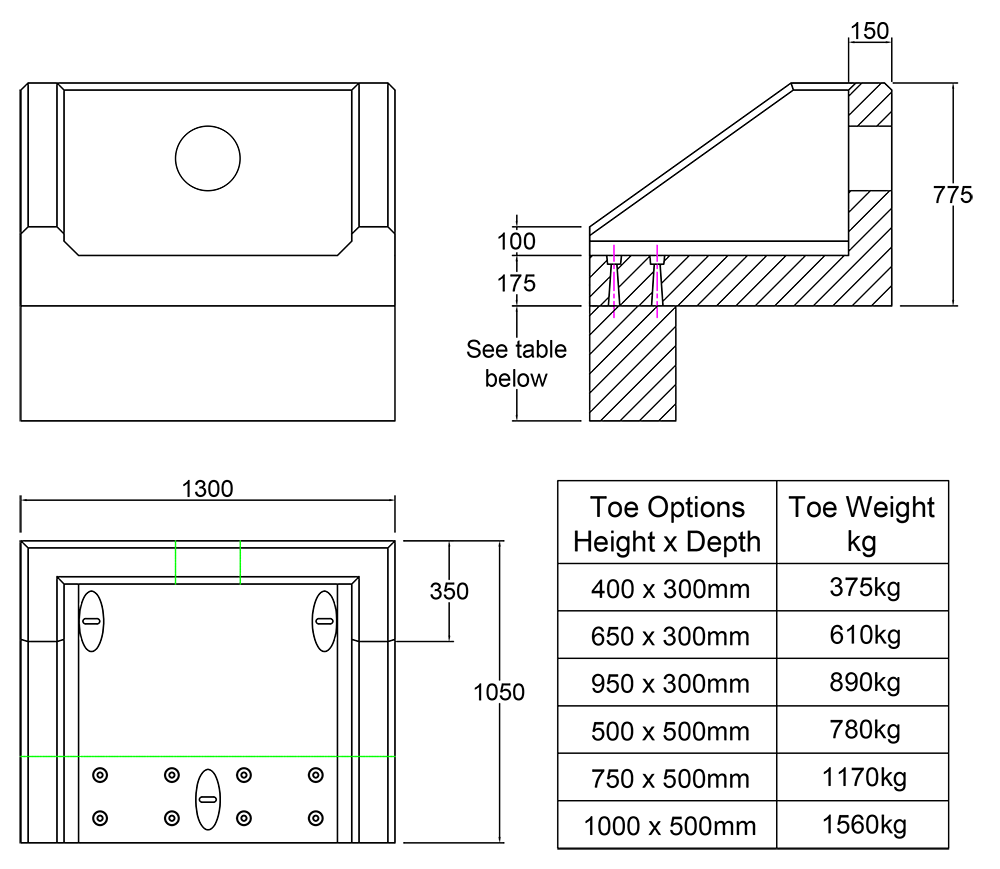 RSFA11A Rectangular Headwall line drawing