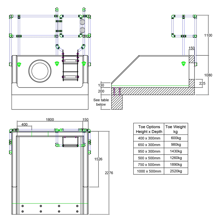 RSFA18A 01 2270 Rectangular Headwall line drawing