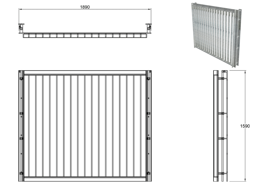 SFA Outfall Safety Grille Type 1 1350 line drawing