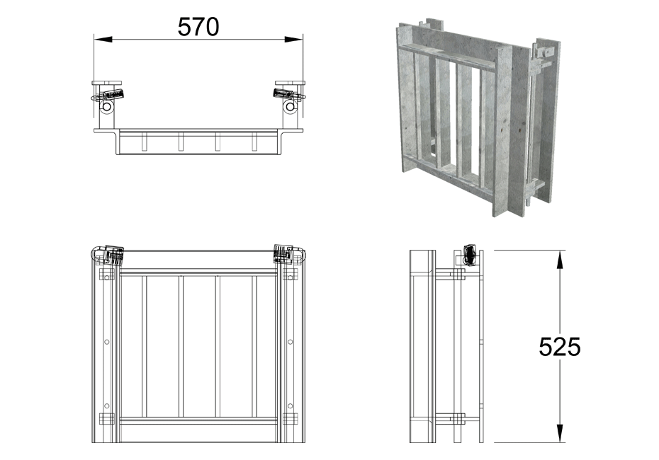 SFA Outfall Safety Grille Type 1 300 line drawing