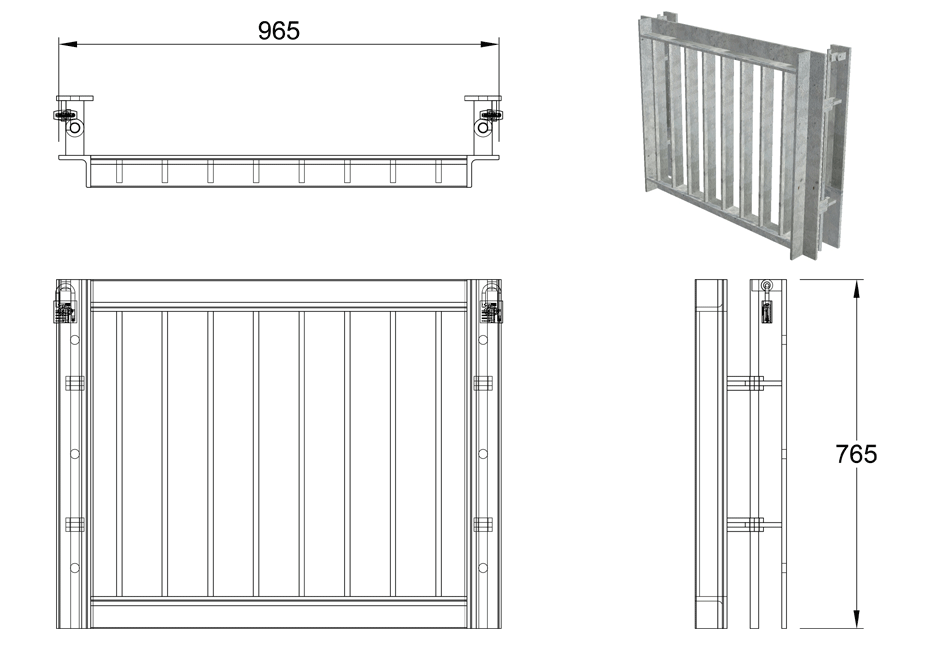 SFA Outfall Safety Grille Type 1 525 line drawing