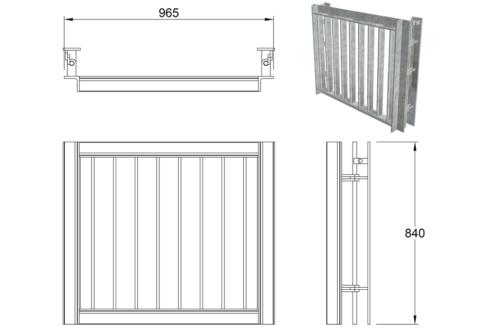 SFA Outfall Safety Grille Type 1 600 line drawing