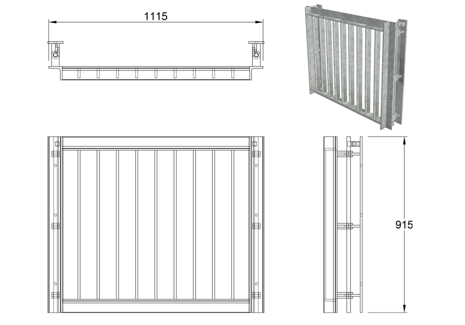 SFA Outfall Safety Grille Type 1 675 line drawing
