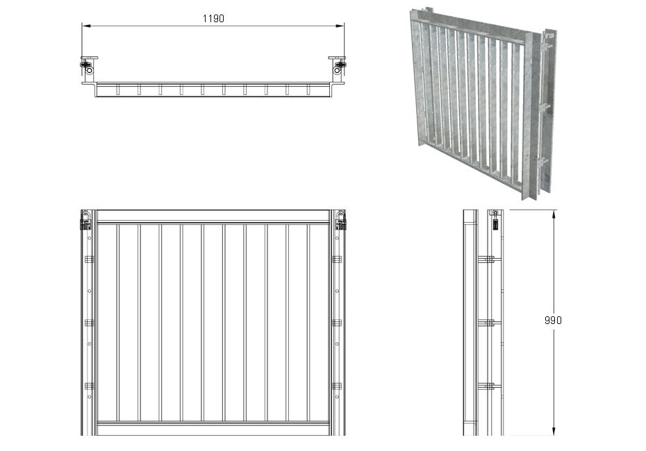 SFA Outfall Safety Grille Type 1 750 line drawing