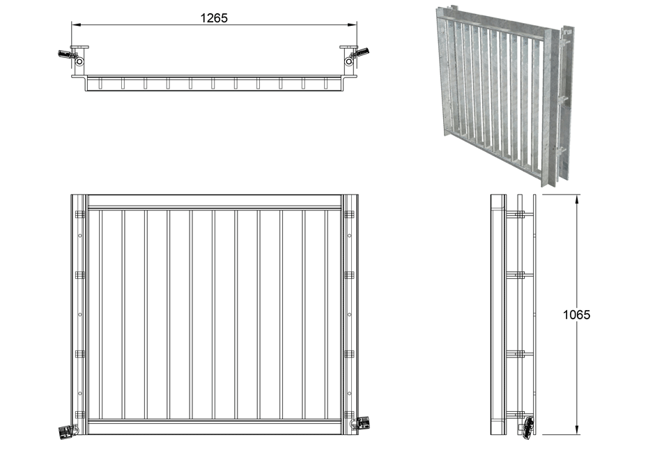 SFA Outfall Safety Grille Type 1 825 line drawing