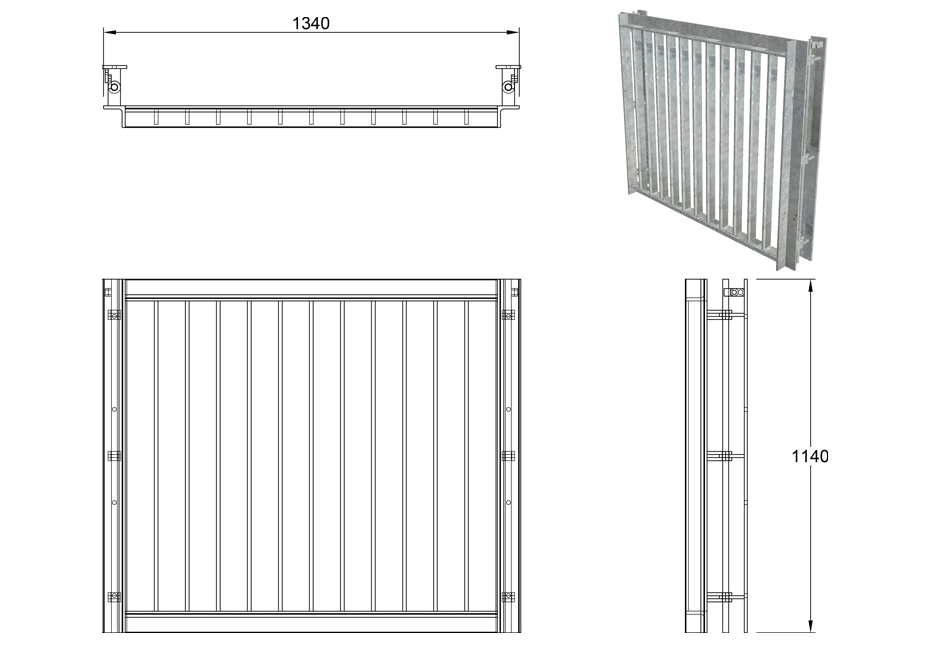 SFA Outfall Safety Grille Type 1 900 line drawing
