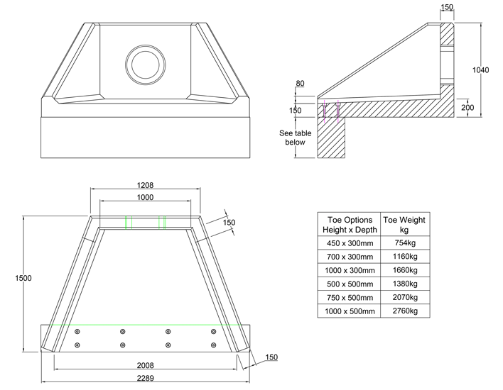 SFA10 X Headwall line drawing