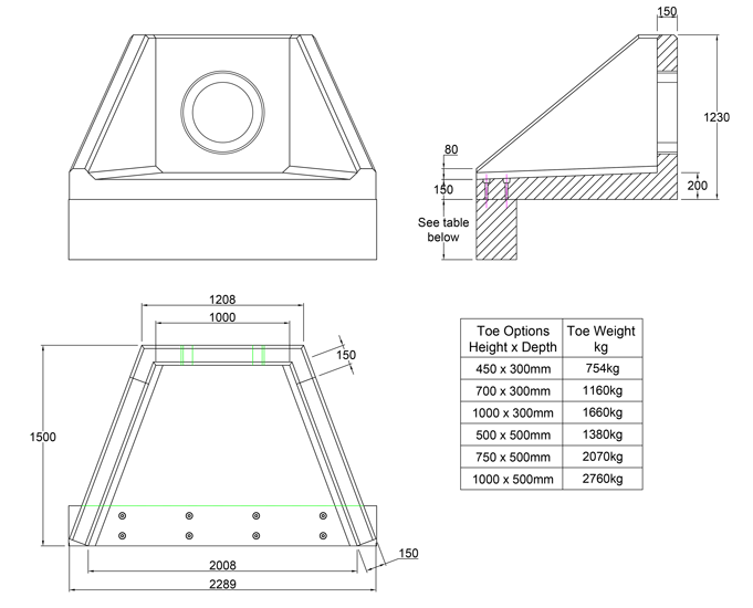 SFA10 Y Headwall line drawing