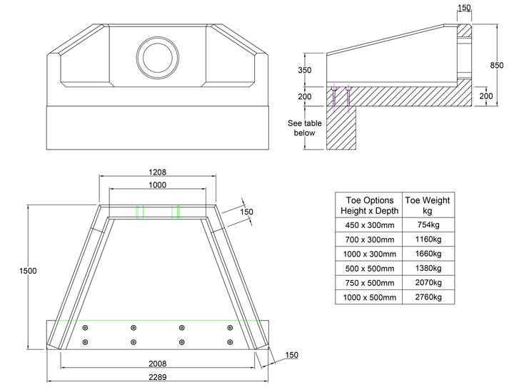 SFA11 A Headwall line drawing