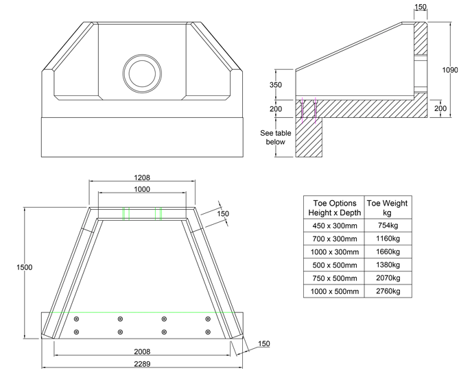 SFA11 B Headwall line drawing