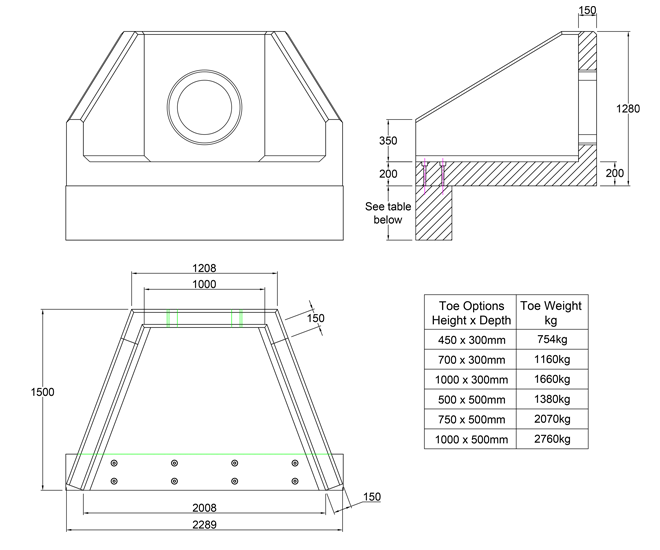 SFA11 C Headwall line drawing