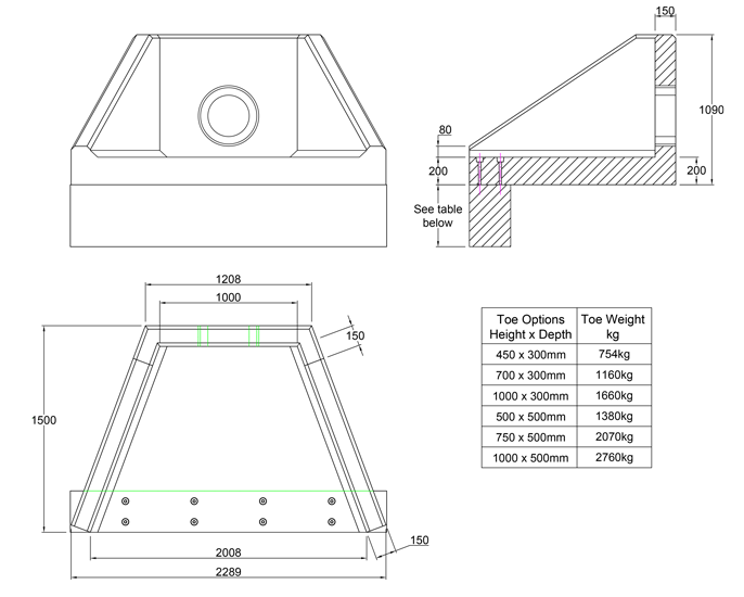 SFA11 X Headwall line drawing