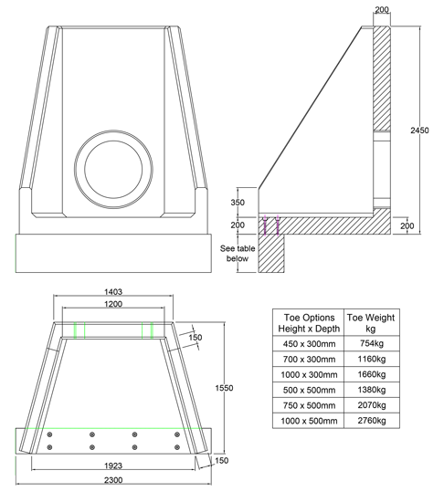 SFA13 F Headwall line drawing