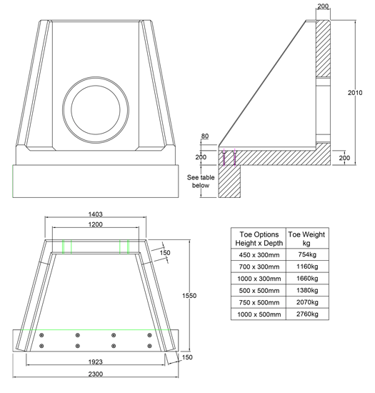 SFA13 X Headwall line drawing