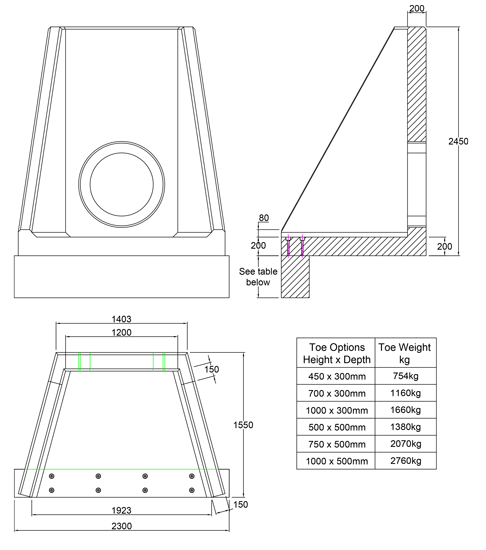 SFA13 Z Headwall line drawing