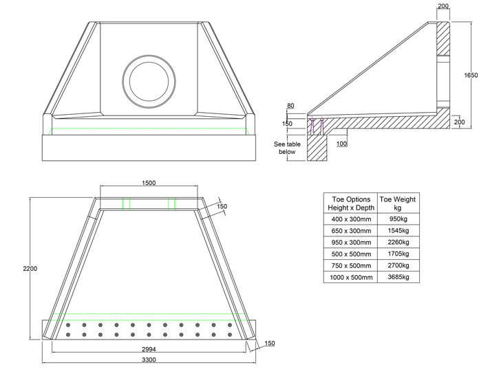 SFA15 X Headwall line drawing