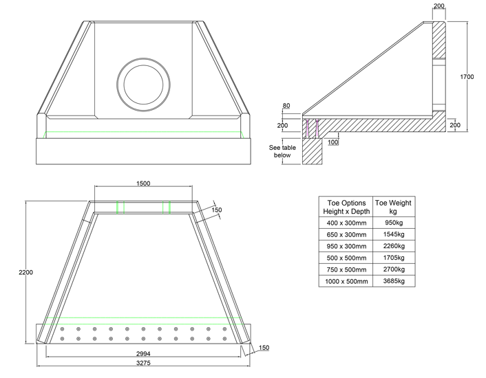 SFA16 X Headwall line drawing