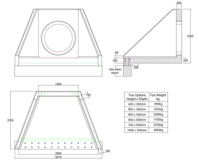 SFA16 Y Headwall line drawing