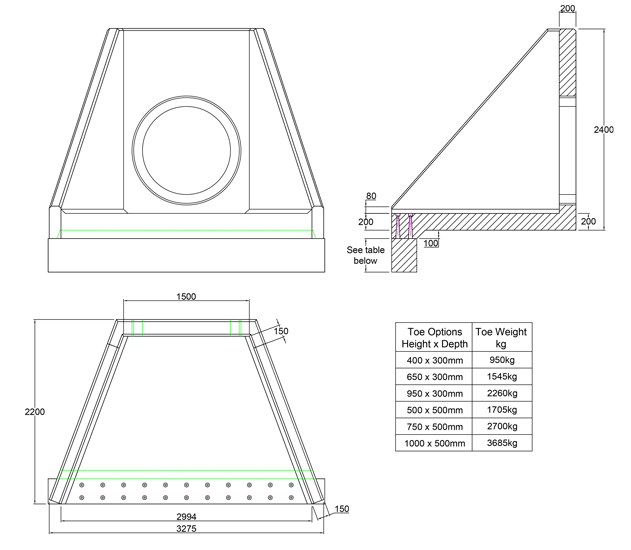 SFA16 Z Headwall line drawing