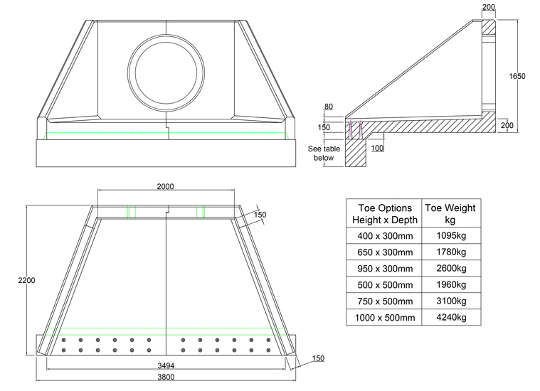 SFA20 X Headwall line drawing