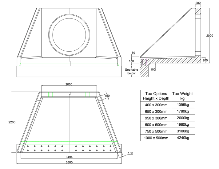 SFA20 Y Headwall line drawing