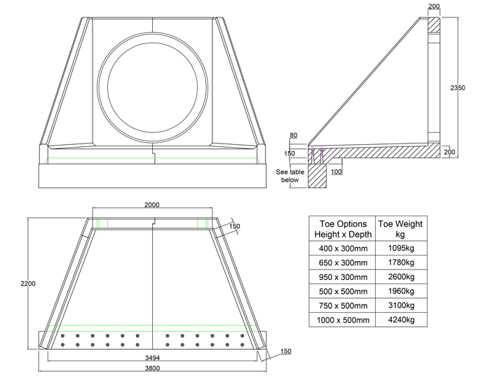 SFA20 Z Headwall line drawing