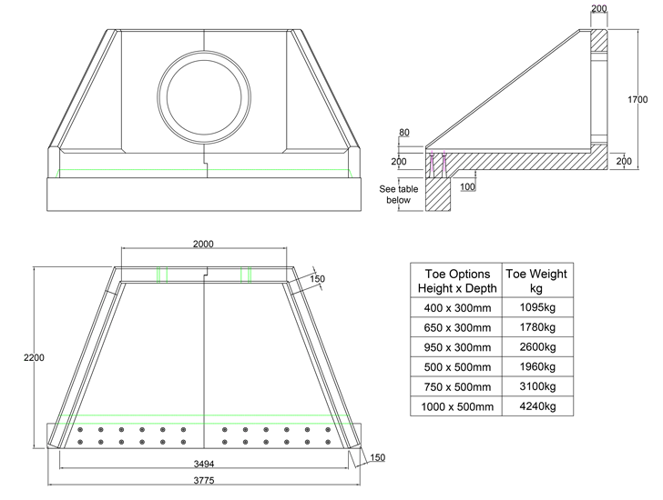 SFA21 X Headwall line drawing