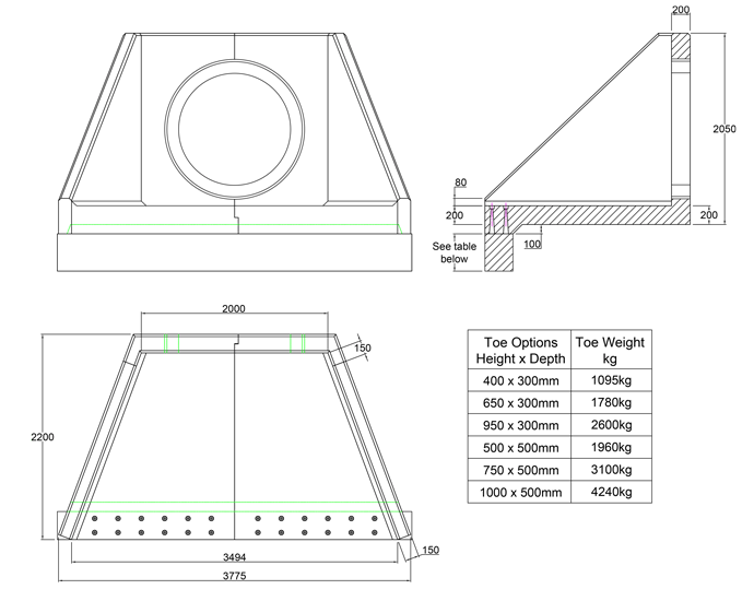 SFA21 Y Headwall line drawing