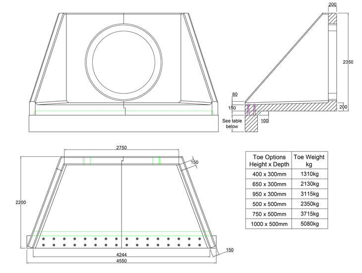 SFA27 Z Headwall line drawing