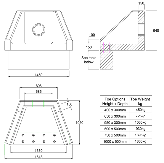 SFA6 Y Headwall line drawing