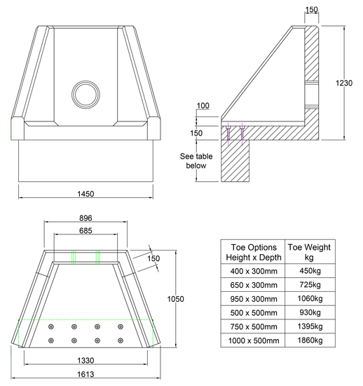 SFA6 Z Headwall line drawing