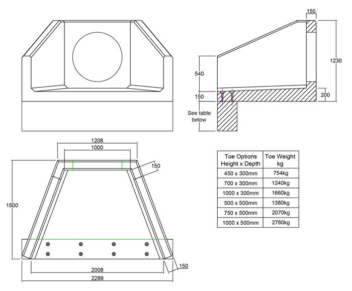 SP10 H Headwall line drawing