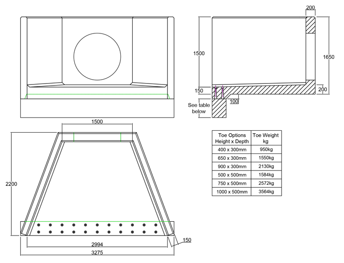 SP15 G Headwall line drawing
