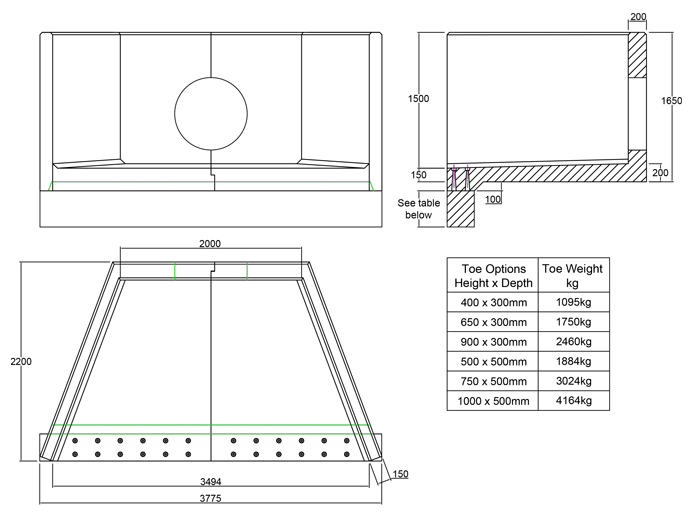 SP20 G Headwall line drawing