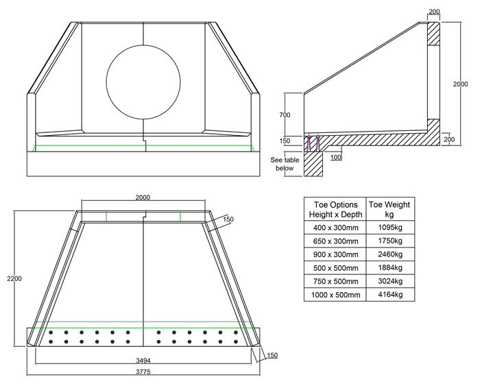 SP20 H Headwall line drawing