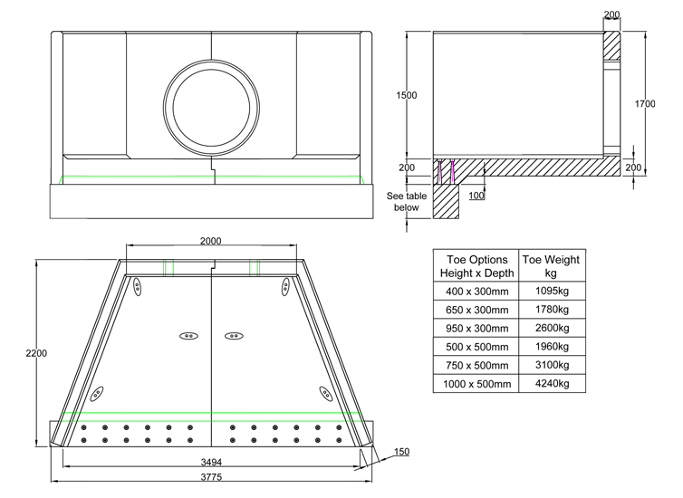 SP21 G Headwall line drawing