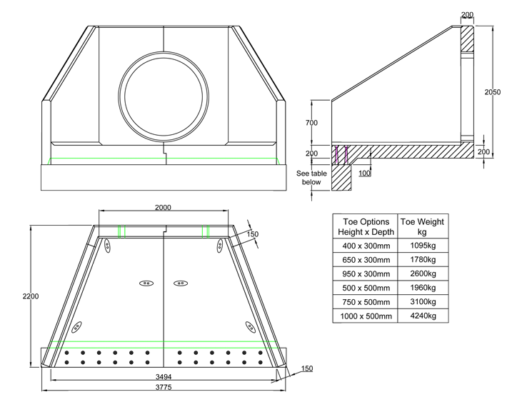SP21 H Headwall line drawing